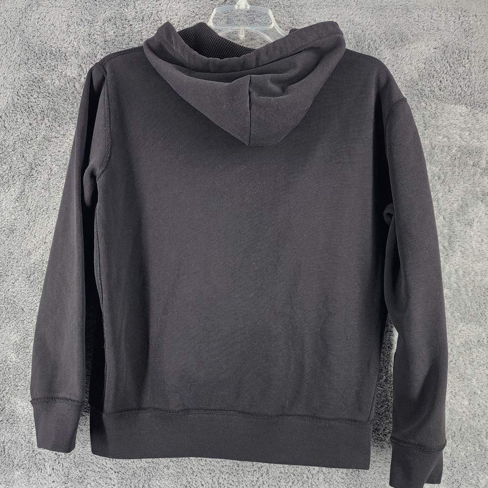 Polo Ralph Lauren Hoodie Mens L Black Thick Waffle Knit Fleece Pullover Zip Pony - Picture 4 of 10